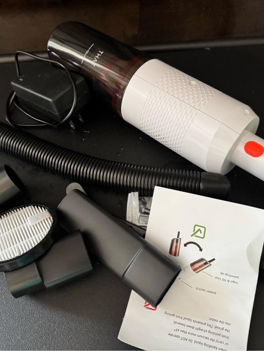 Portable Handheld Vacuum Cleaner - White/Smoky Brown